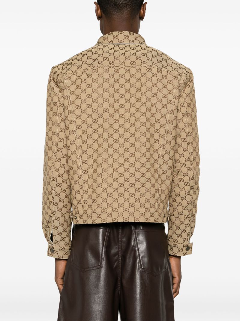 Blue Gg Canvas Reversible Denim Jacket