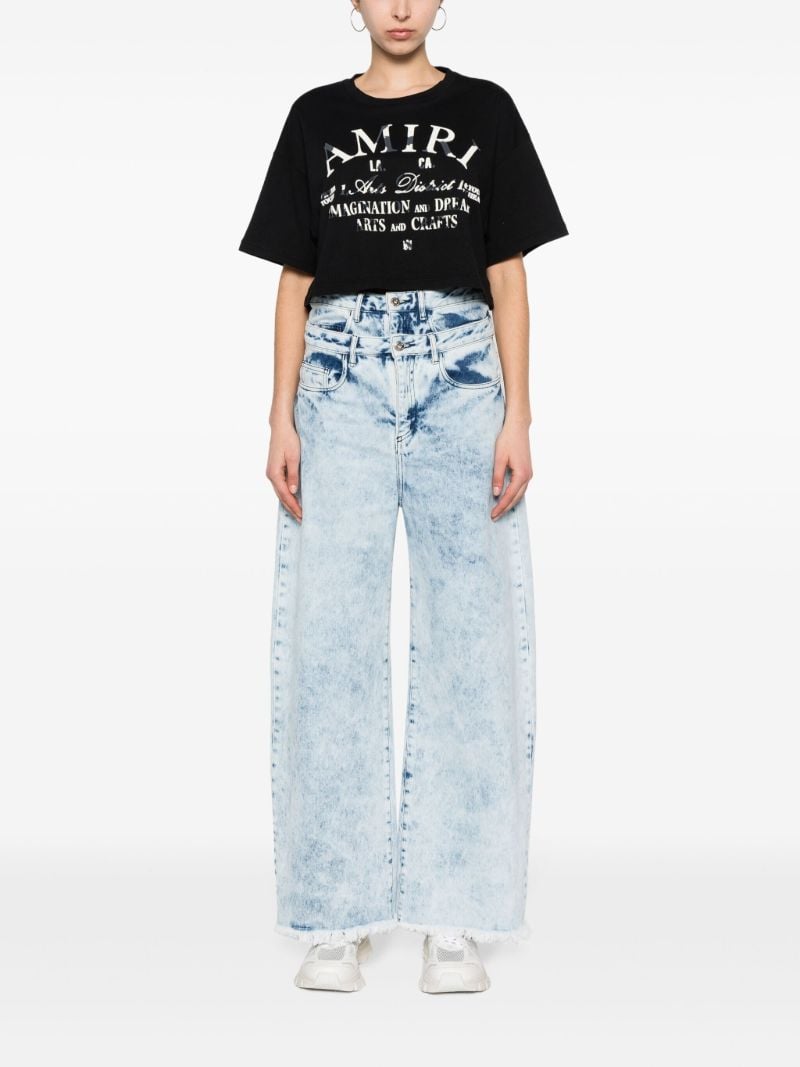 Black Distressed Arts District Crop Top