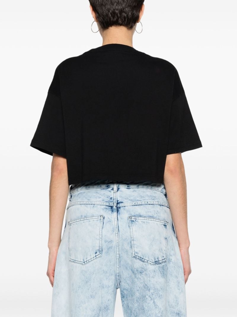 Black Distressed Arts District Crop Top
