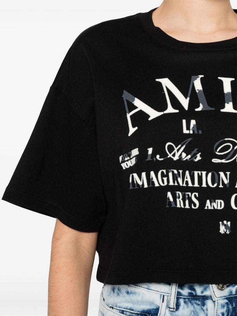 Black Distressed Arts District Crop Top