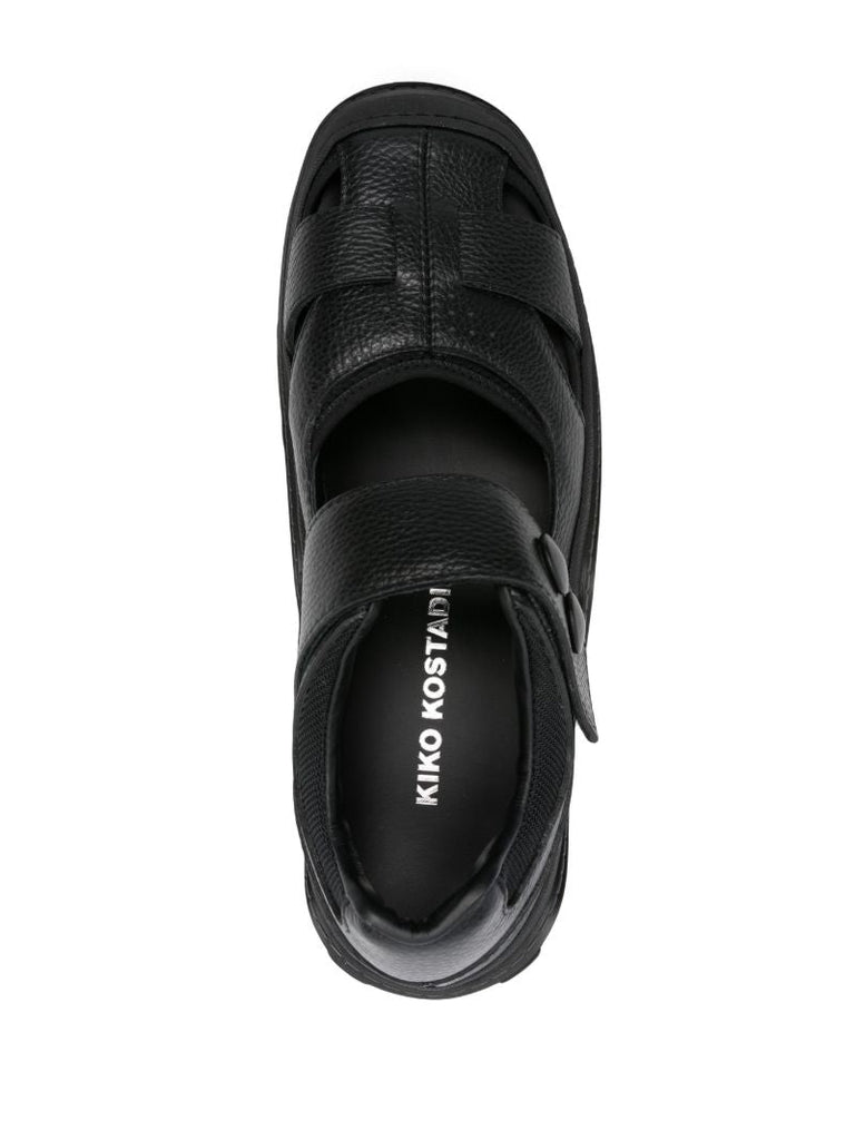 Black Hybrid Leather Sandals