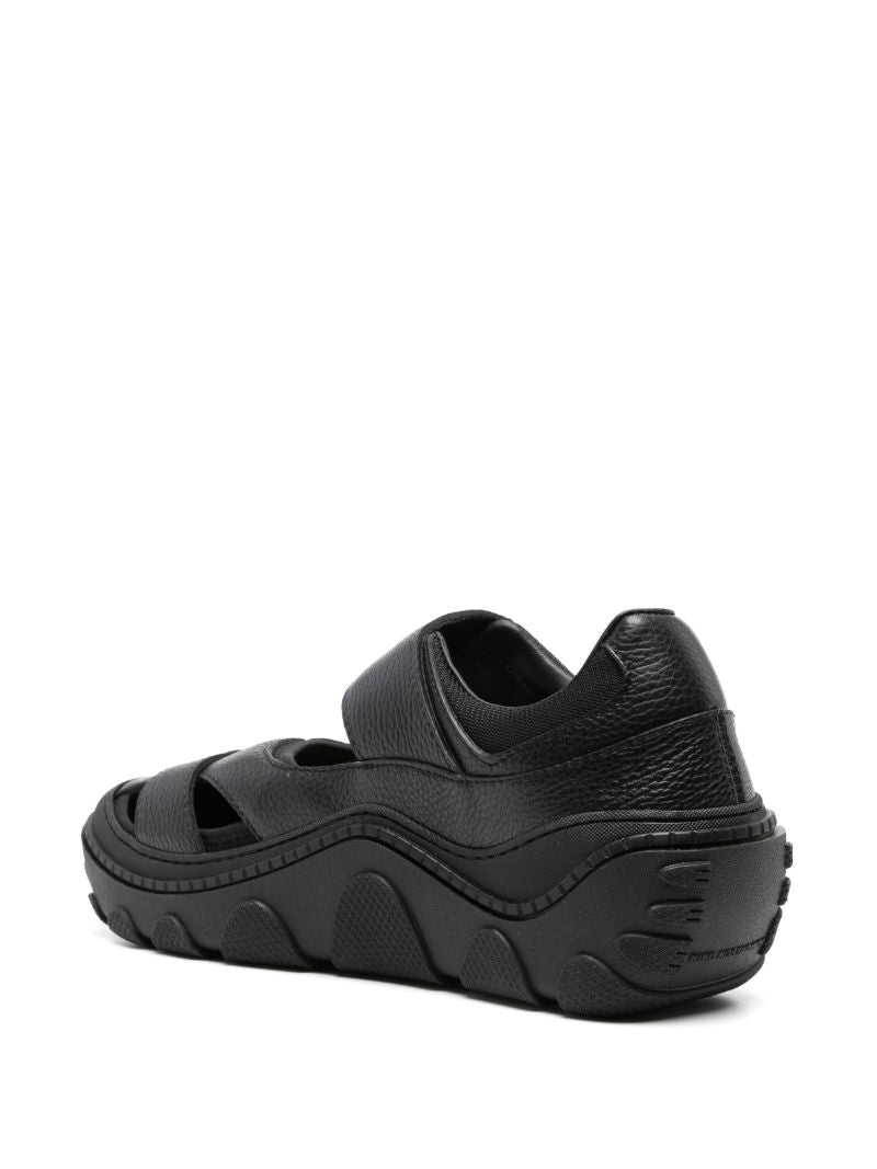 Black Hybrid Leather Sandals