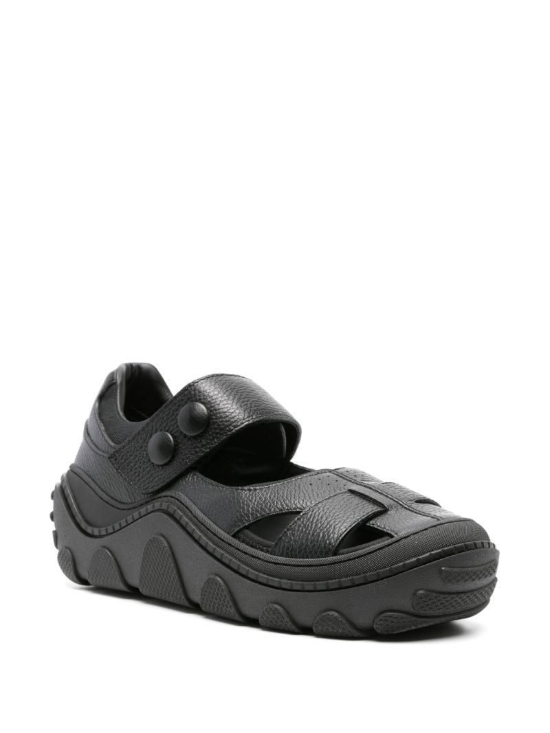 Black Hybrid Leather Sandals
