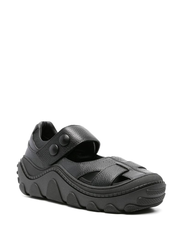 Black Hybrid Leather Sandals