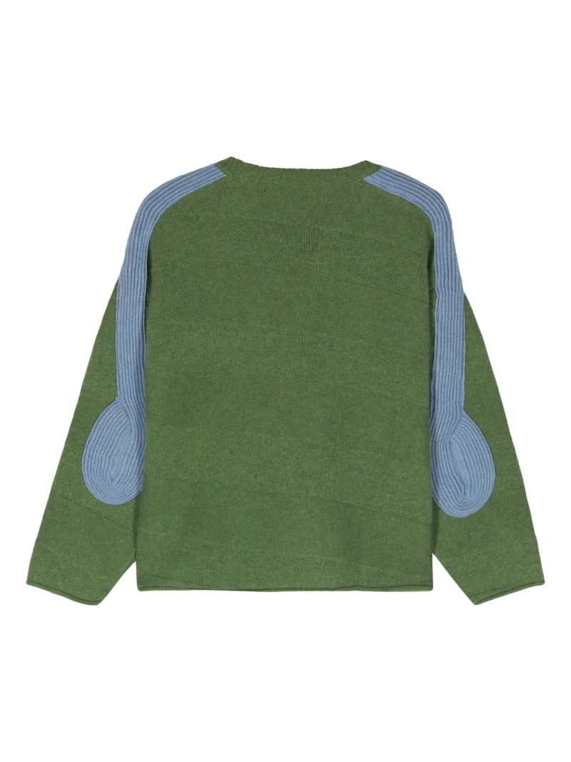 Green Delian V-neck Jumper