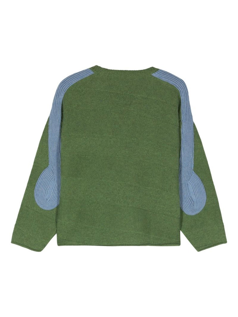 Green Delian V-neck Jumper