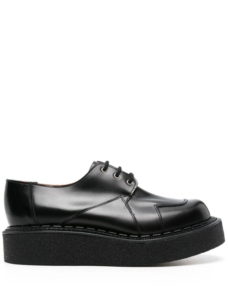 X George Cox Black Leather Derby Shoes