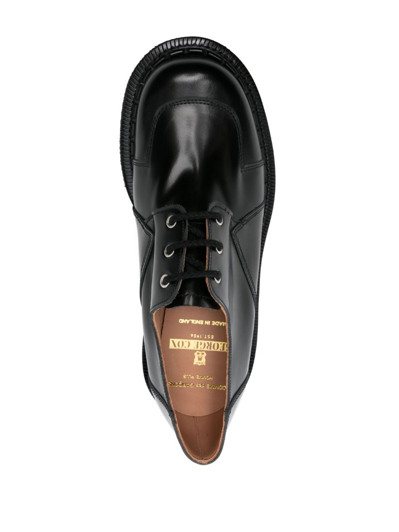 X George Cox Black Leather Derby Shoes