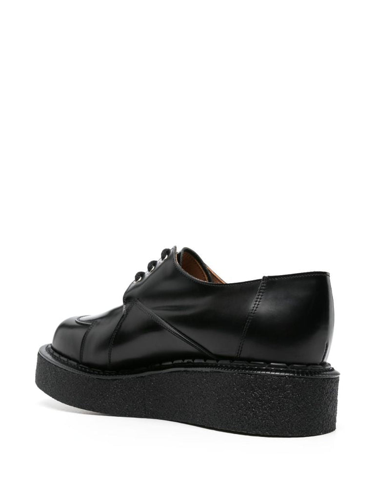 X George Cox Black Leather Derby Shoes