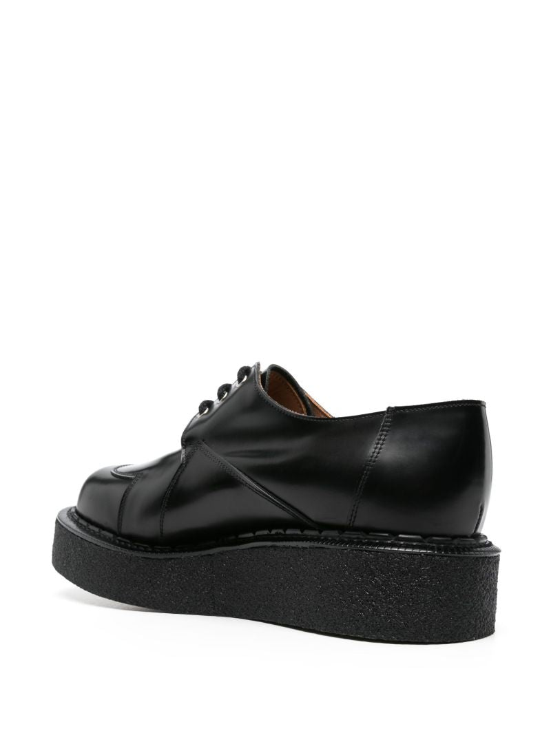 X George Cox Black Leather Derby Shoes