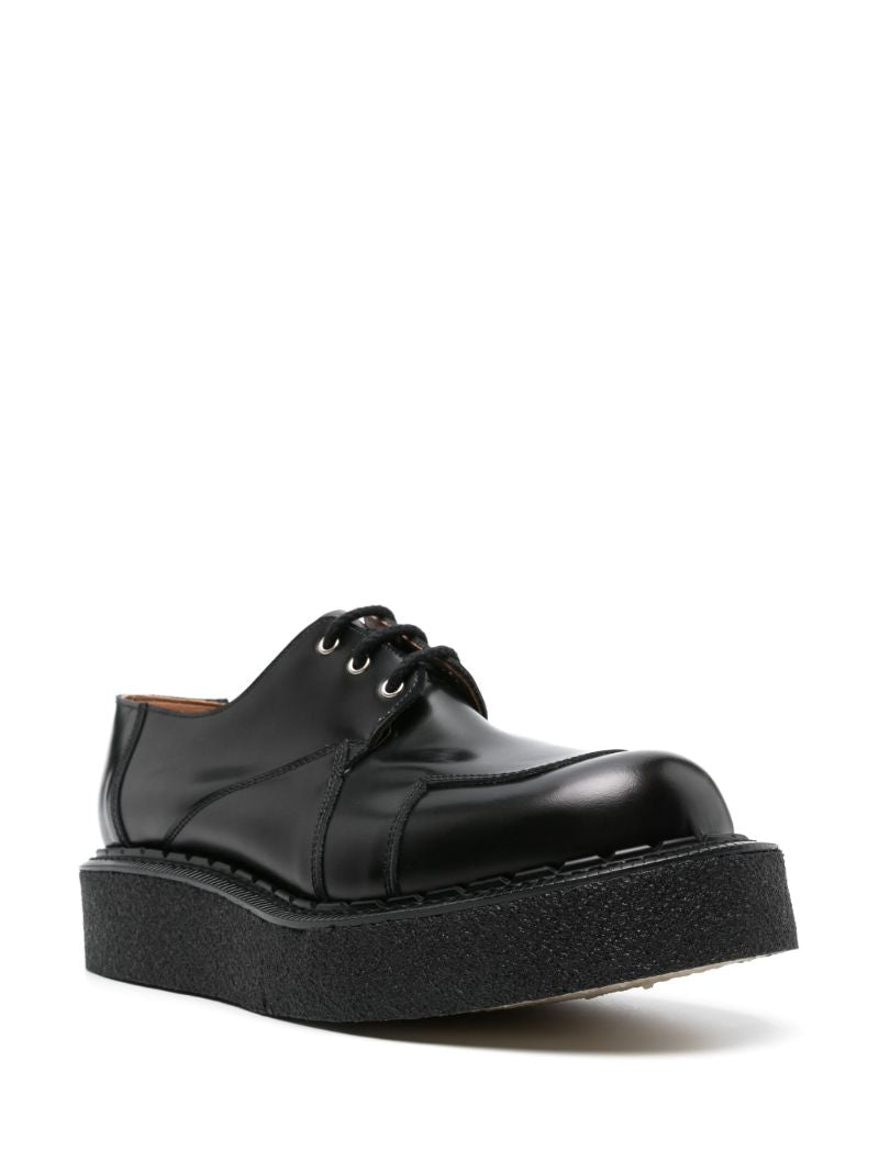 X George Cox Black Leather Derby Shoes