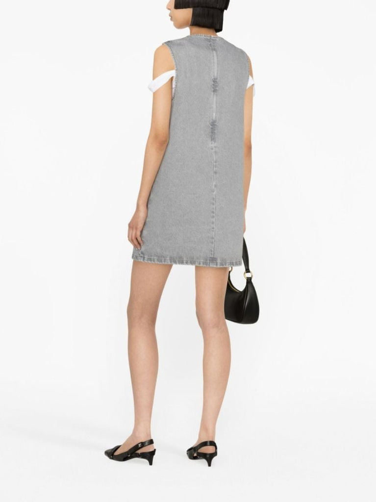 Grey Logo-appliquÃ_x0083_Â© Denim Mini Dress