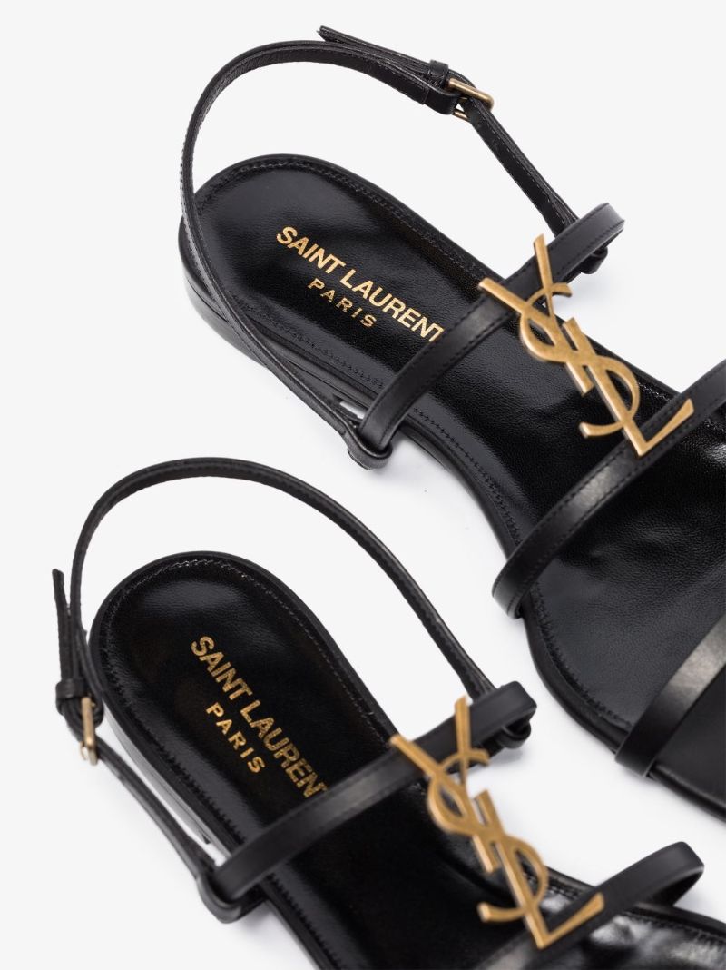Black Cassandra Leather Sandals