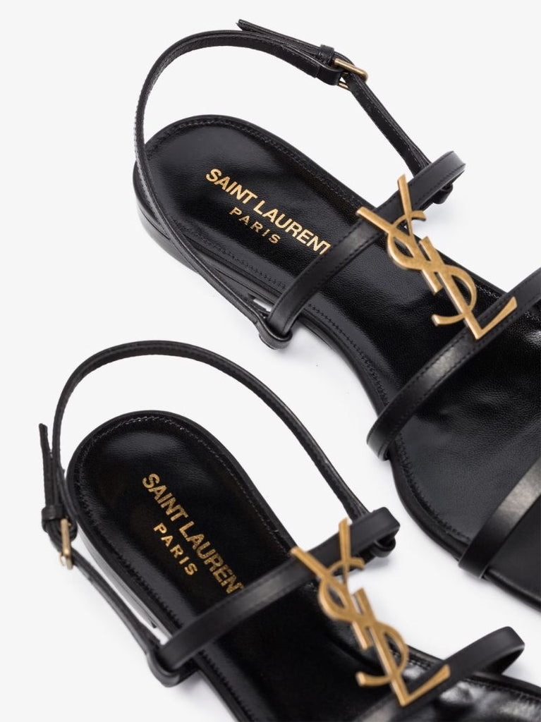 Black Cassandra Leather Sandals