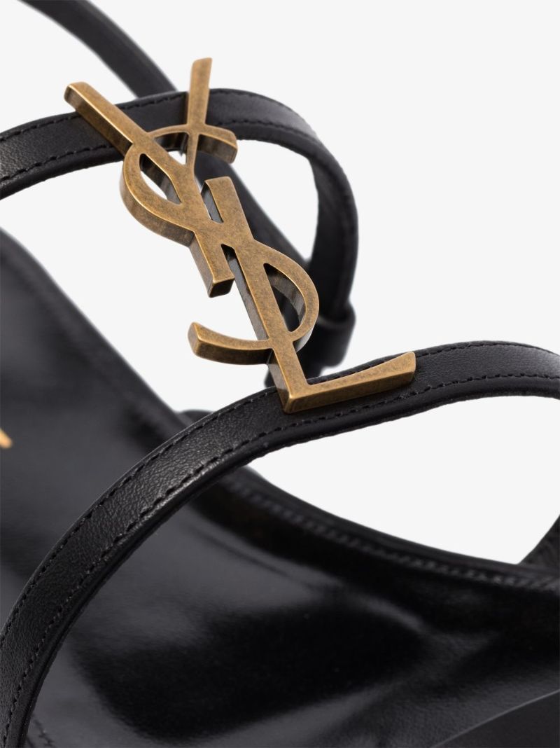 Black Cassandra Leather Sandals
