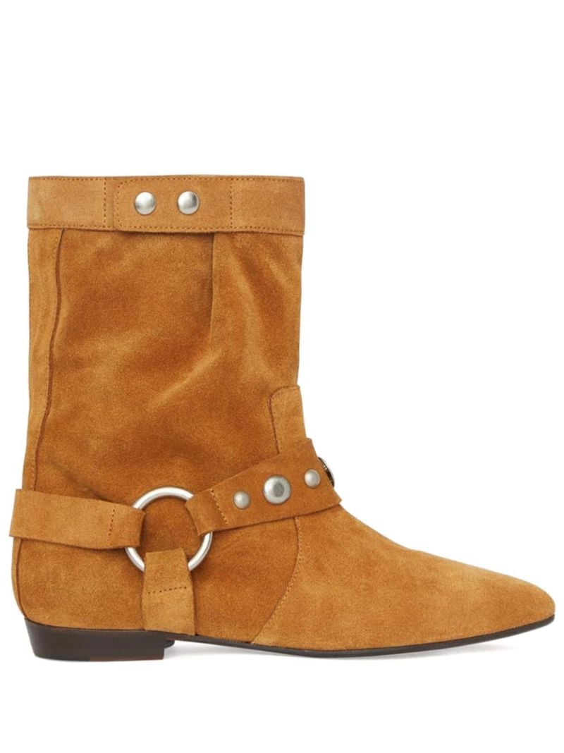 Brown Stania Studded Suede Boots