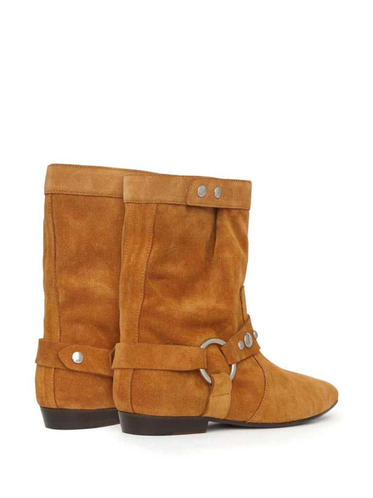 Brown Stania Studded Suede Boots