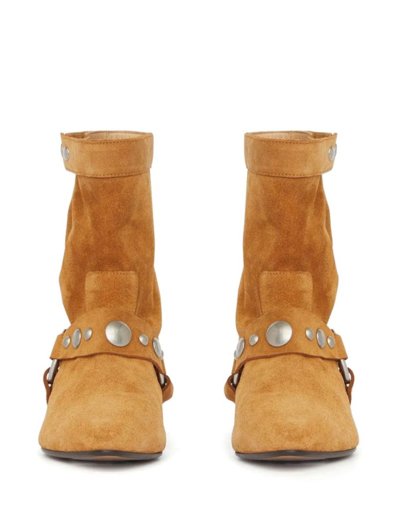 Brown Stania Studded Suede Boots