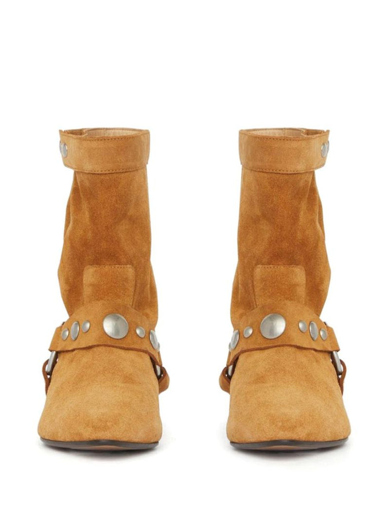 Brown Stania Studded Suede Boots