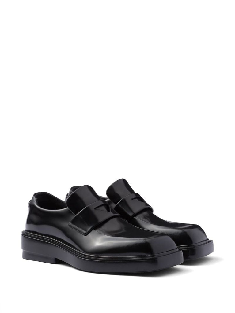 Black Leather Penny Loafers