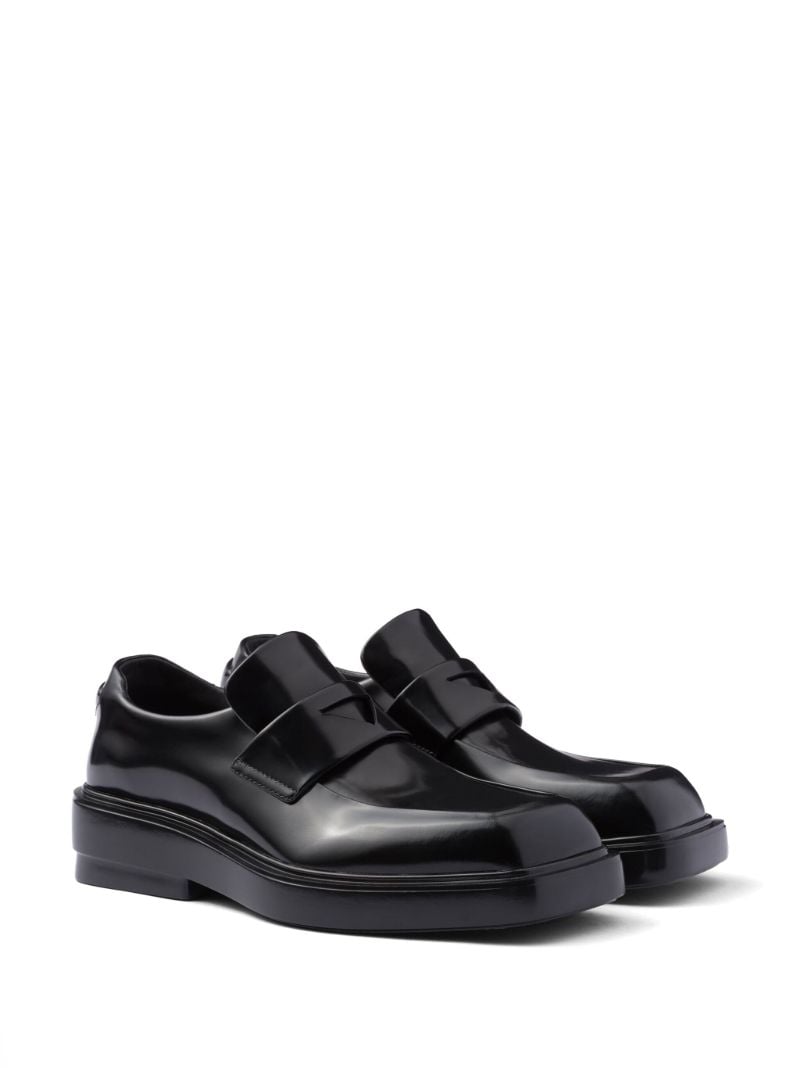 Black Leather Penny Loafers