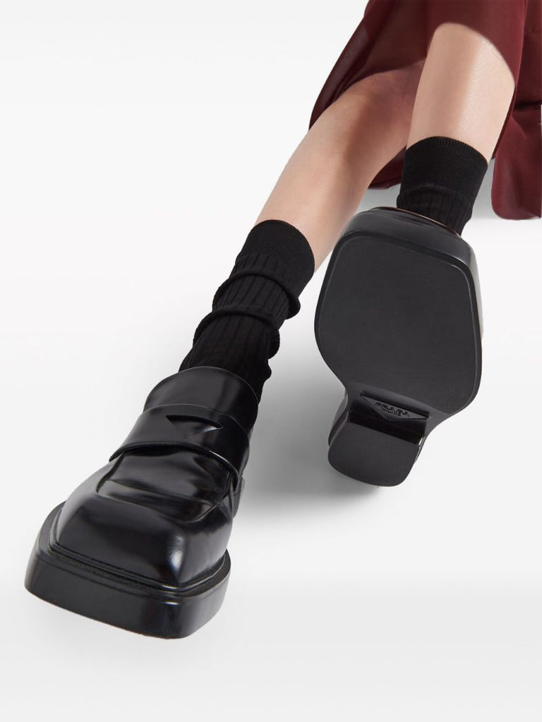 Black Leather Penny Loafers