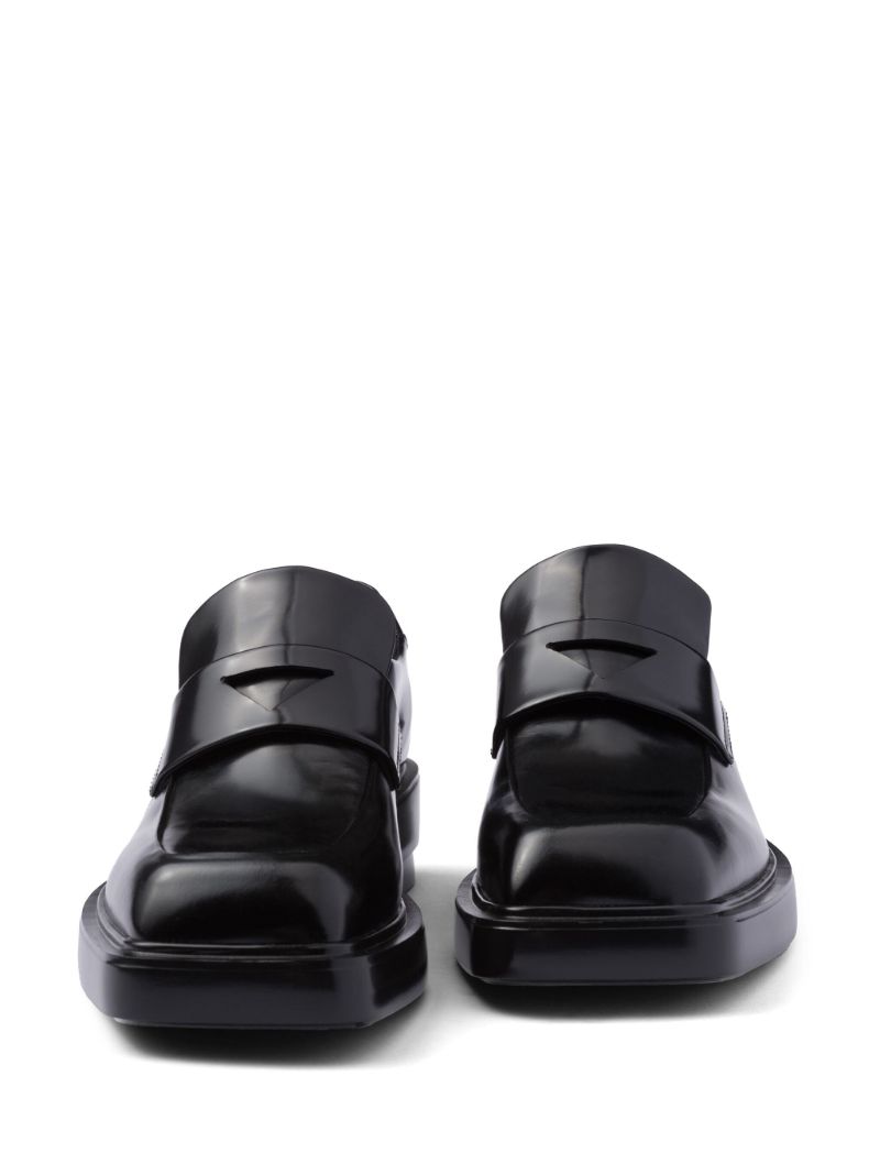 Black Leather Penny Loafers