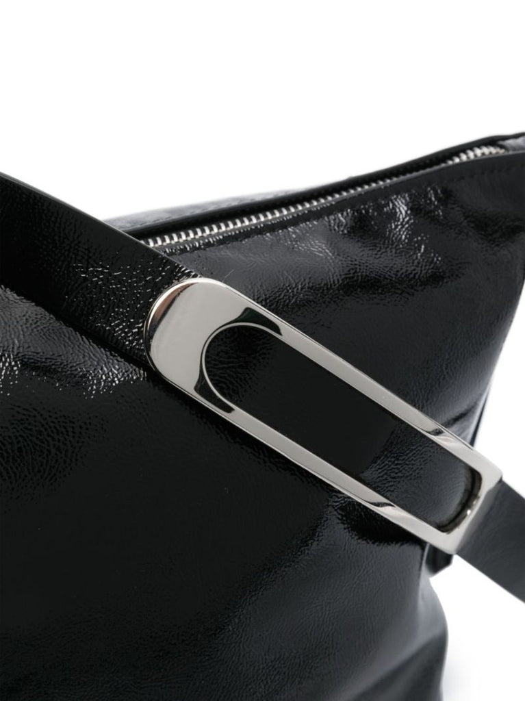 Black Leyden Leather Shoulder Bag