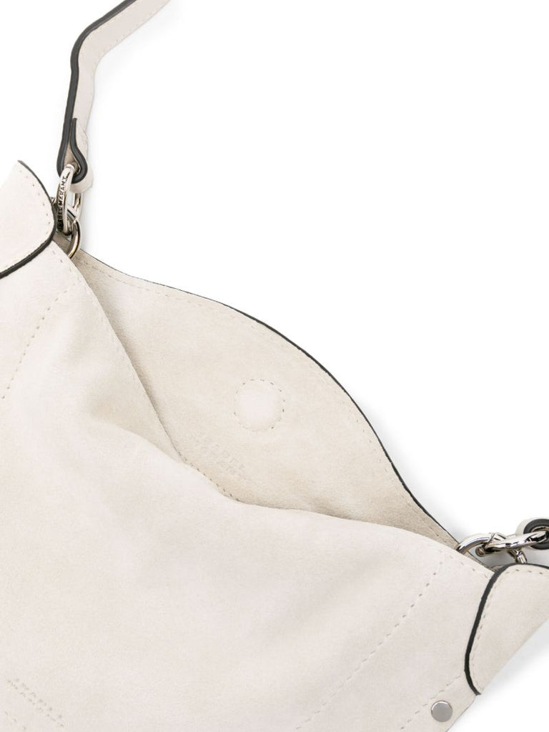 Neutral Mini Moon Suede Shoulder Bag