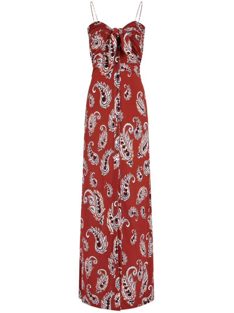 Red Paisley-print Maxi Dress