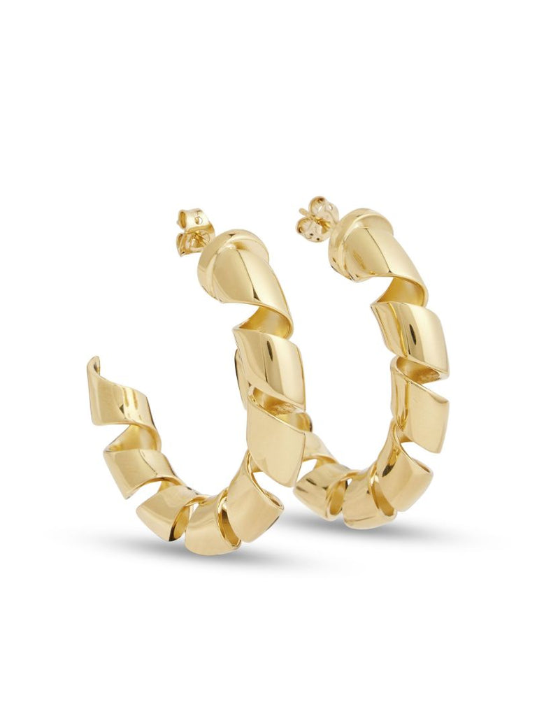 Gold-tone Xl Link Twist Earrings