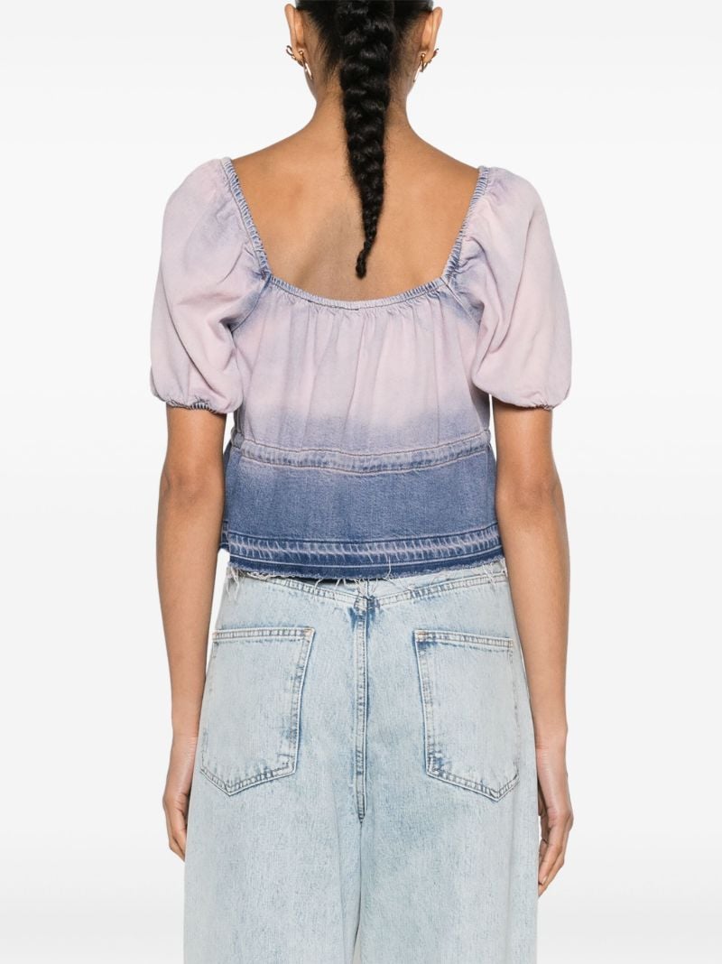 Blue Future Cropped Denim Blouse
