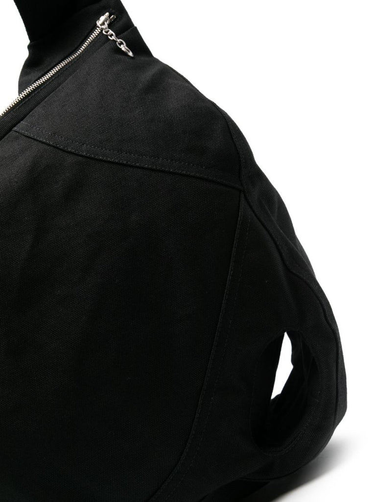 Black Deultum Cotton Cross Body Bag