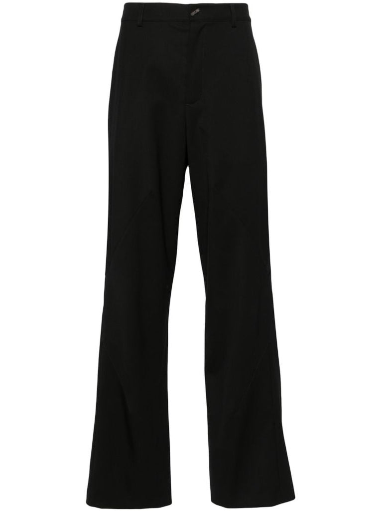 Black Melsas Straight-leg Trousers