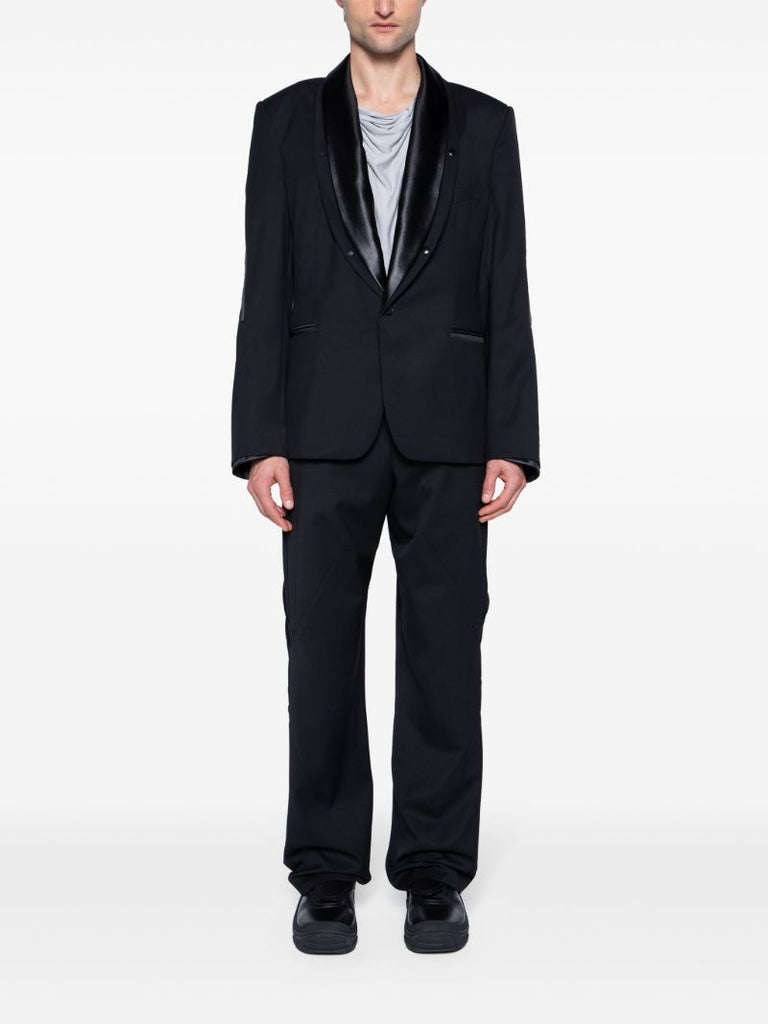 Black Melsas Straight-leg Trousers
