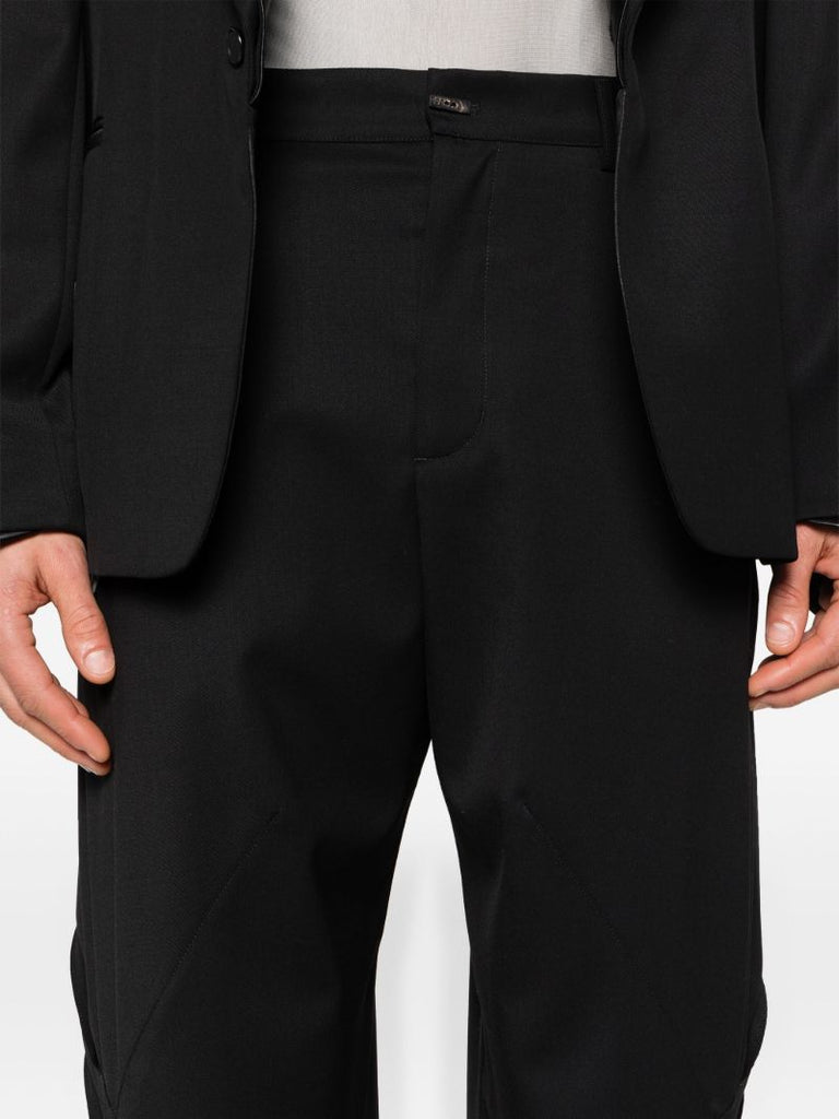 Black Melsas Straight-leg Trousers