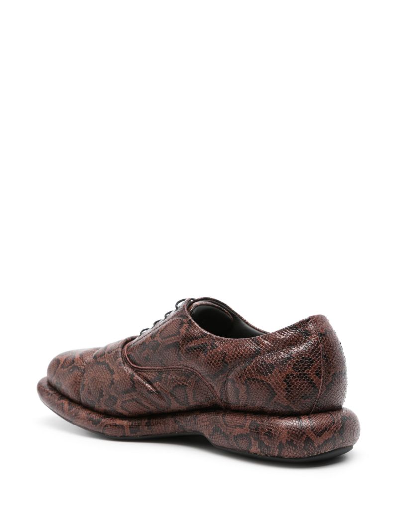 Brown Snakeskin-effect Oxford Shoes