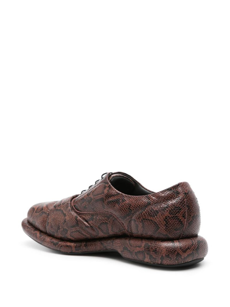 Brown Snakeskin-effect Oxford Shoes