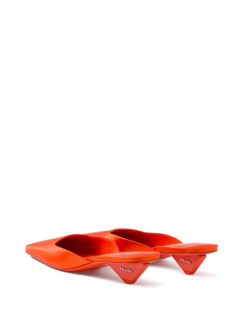 Orange 35 Square-toe Satin Mules