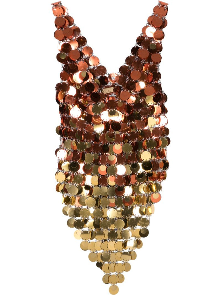 Gold-tone Sequin-disc Minidress
