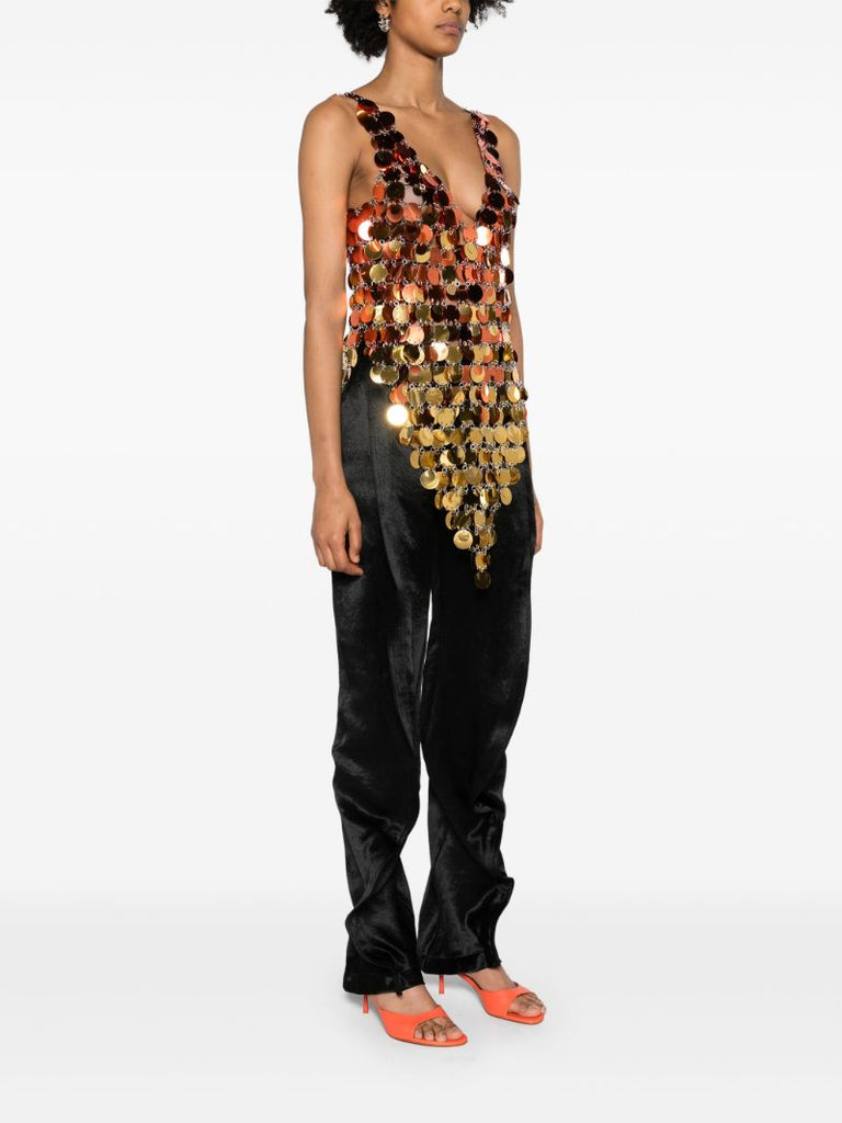 Gold-tone Sequin-disc Minidress