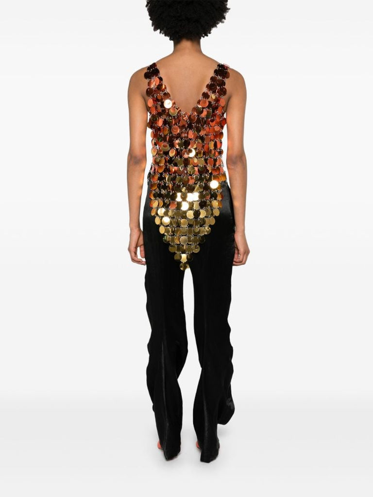 Gold-tone Sequin-disc Minidress