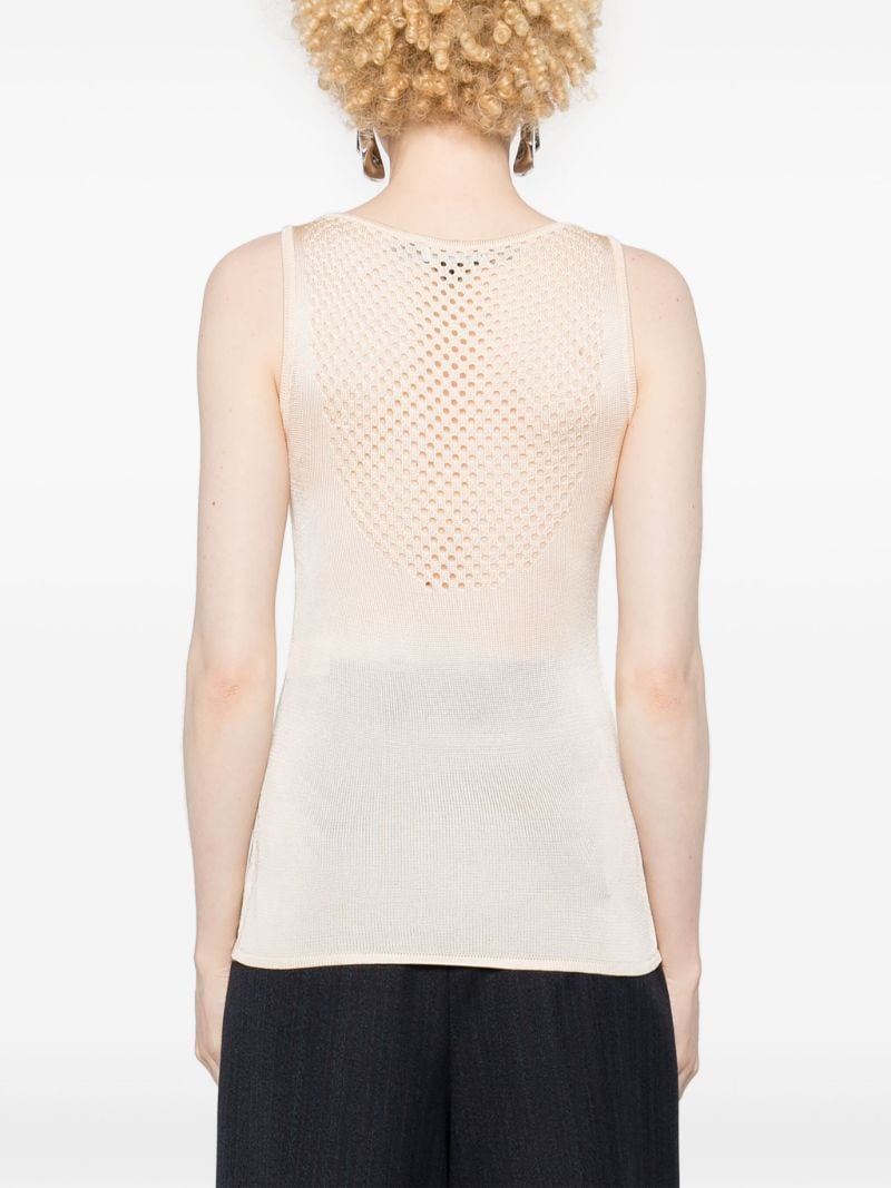 Neutral Bead-embellished Knitted Top