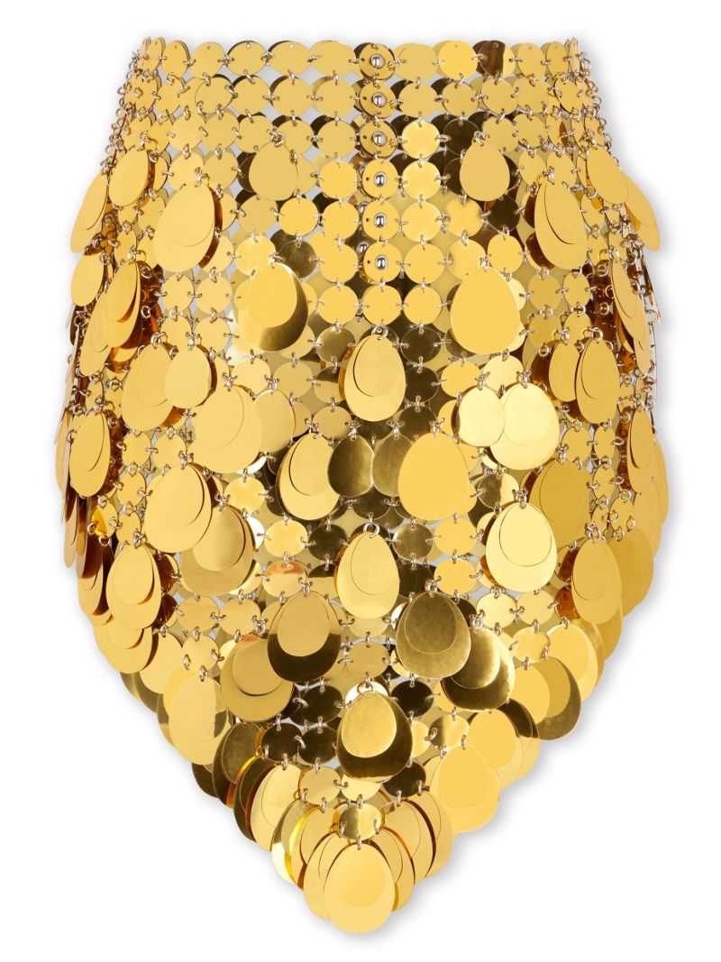 Gold-tone  Sparkle Assembly Mini Skirt