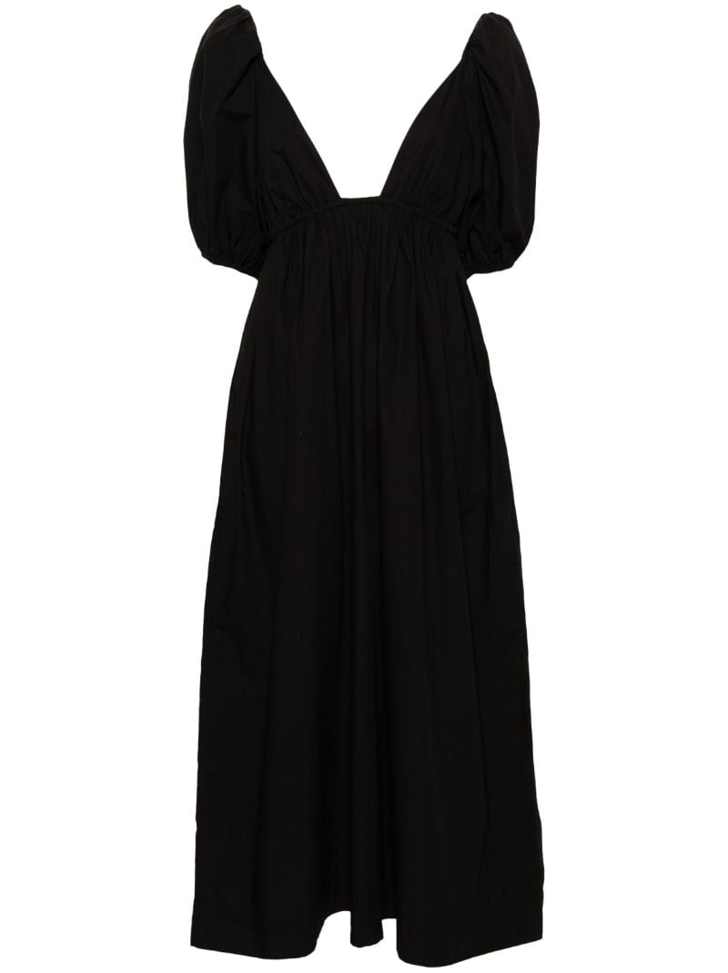Black V-neck Organic Cotton Maxi Dress