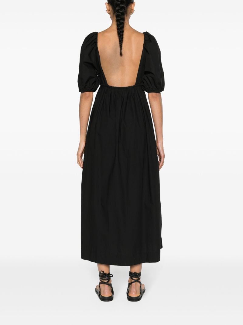 Black V-neck Organic Cotton Maxi Dress