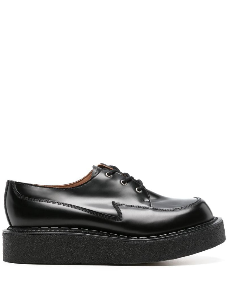 X George Cox Black Leather Derby Shoes