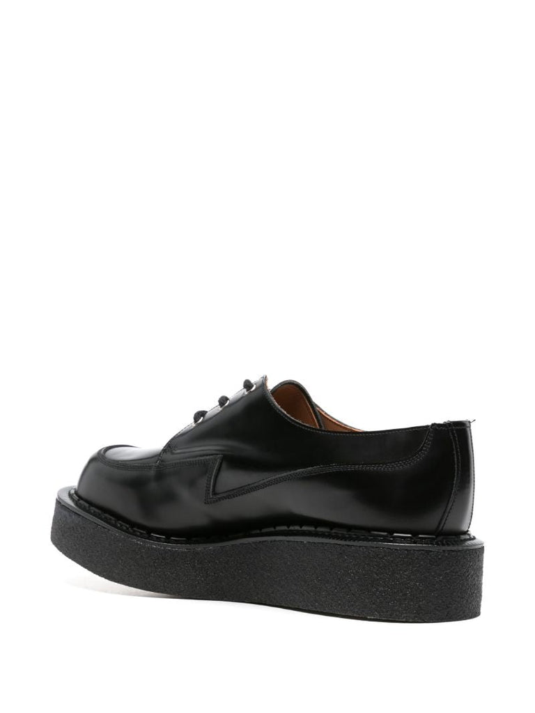 X George Cox Black Leather Derby Shoes