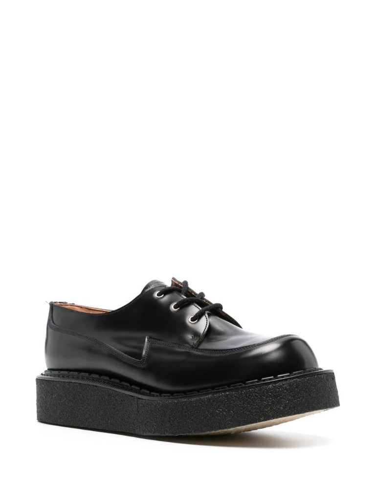 X George Cox Black Leather Derby Shoes
