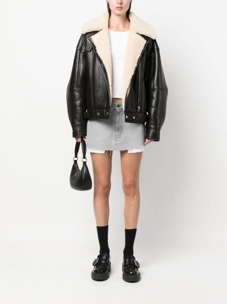 Grey Denim Mini Skirt
